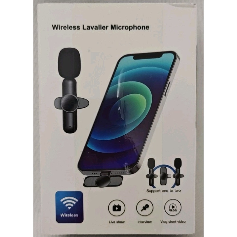 *iPhone Only* 2‎ Pack Wireless Lavalier Microphones Built-in New In box Sealed